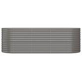 Gray Powder-Coated Steel Raised Garden Bed 88.2 x 31.5 x 26.8 Inches